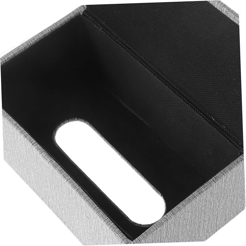 غطاء صندوق المناديل من الجلد البولي يوريثان الأسود حامل ورق التواليت الحديث للحمام - Image 4